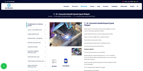 Avrupa Kimya - Konya Web Tasarım Web Sitesi