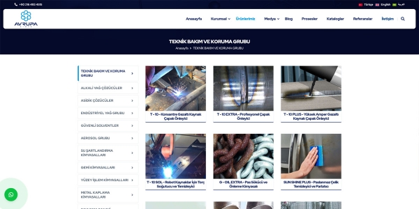 Avrupa Kimya - Konya Web Tasarım Web Sitesi