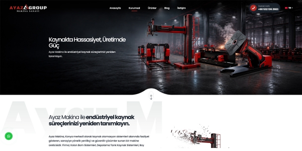 Ayaz Makina Kaynak Otomasyon Makineleri - Konya Web Tasarım Web Sitesi