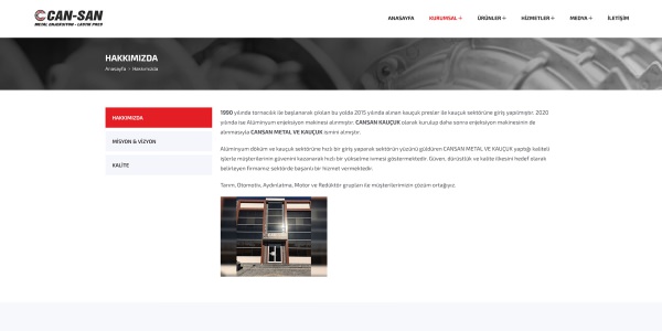 Cansan Metal Kauçuk - Konya Web Tasarım Web Sitesi