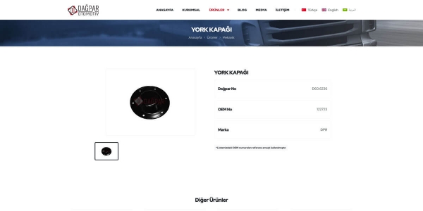 Dağpar Otomotiv - Konya Web Tasarım Web Sitesi