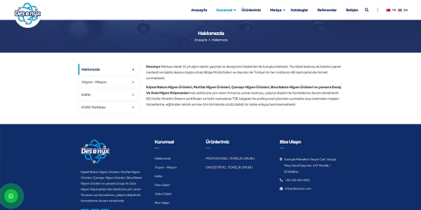 Desonyx Kimya - Konya Web Tasarım Web Sitesi