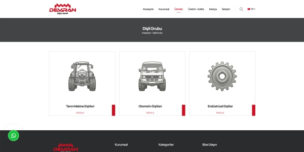 Devran Dişli - Konya Web Tasarım Web Sitesi