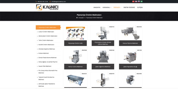 Kağnıcı Makina - Konya Web Tasarım Web Sitesi
