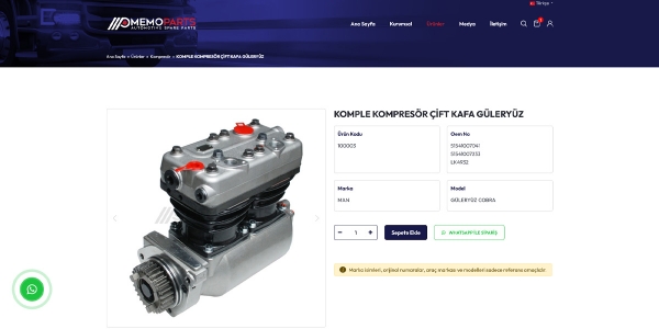 Memoparts | Automotive Spare Parts - Konya Web Tasarım Web Sitesi