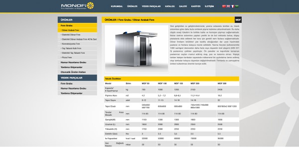 Monofi Fırın Makinaları - Konya Web Tasarım Web Sitesi