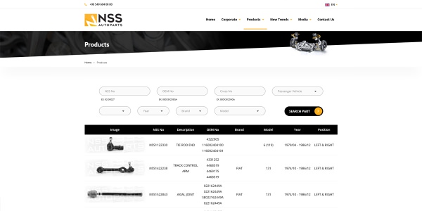 NSS Autoparts - Konya Web Tasarım Web Sitesi