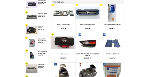 Opel Yedek Parça - Konya Web Tasarım Web Sitesi