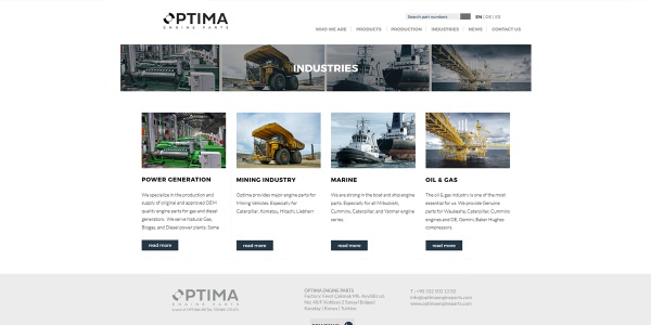 Optima Engine Parts - Konya Web Tasarım Web Sitesi