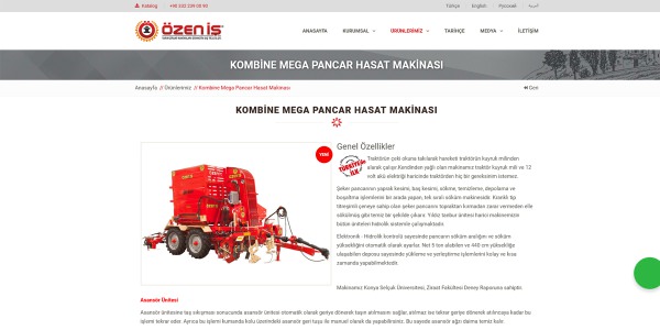 Özeniş Tarım Makinaları - Konya Web Tasarım Web Sitesi