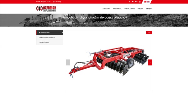 Özermak Tarım Makinaları - Konya Web Tasarım Web Sitesi