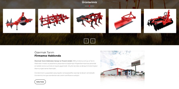 Özermak Tarım Makinaları - Konya Web Tasarım Web Sitesi