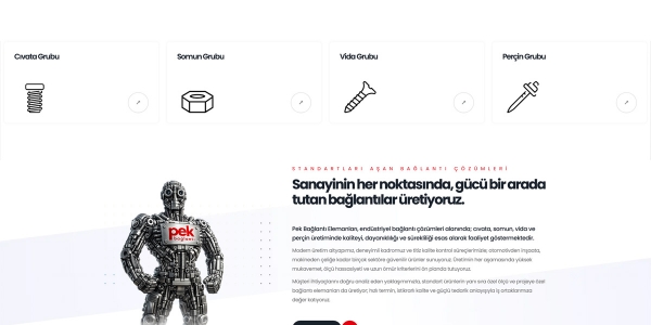 Pek Bağlantı Elemanları - Konya Web Tasarım Web Sitesi