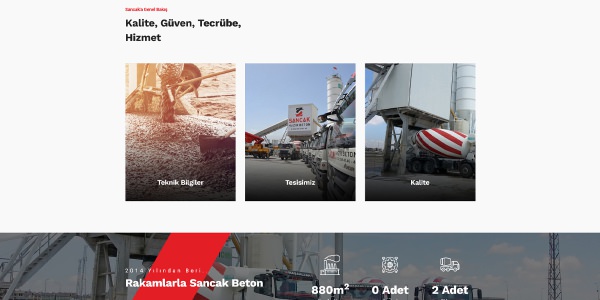 Sancak Beton - Konya Web Tasarım Web Sitesi