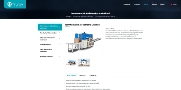 Tuva Paketleme Makineleri - Konya Web Tasarım Web Sitesi