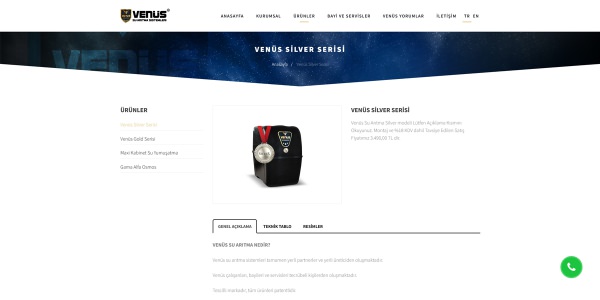 Venüs Arıtma - Konya Web Tasarım Web Sitesi